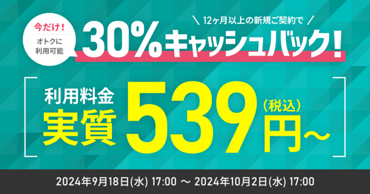 シンレンタルサーバーのキャッシュバックキャンペーン(2024年9月18日 ～ 2024年10月2日まで)